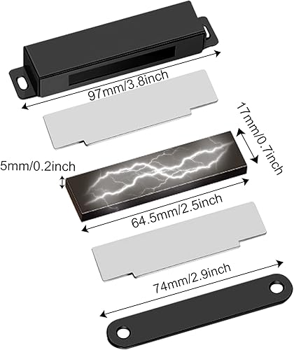 Miniatura 2 de Jiayi Paquete de 2 imanes magnéticos para puerta de armario, 90 libras, imán magnético para puerta, imán resistente para armario, dormitorio,