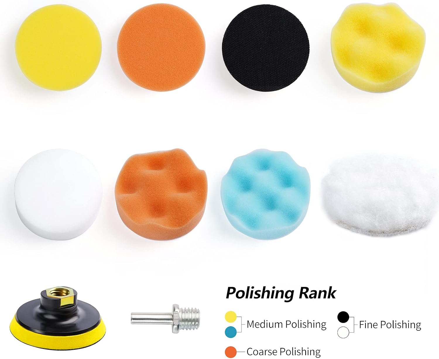 S SATC 3 Inch Buffing Pads 22 Pcs Buffing Pad for Drill 80mm Buffing Pads Car Polishing Pad for Car Sanding Buffing Waxing Sealing Glaze
