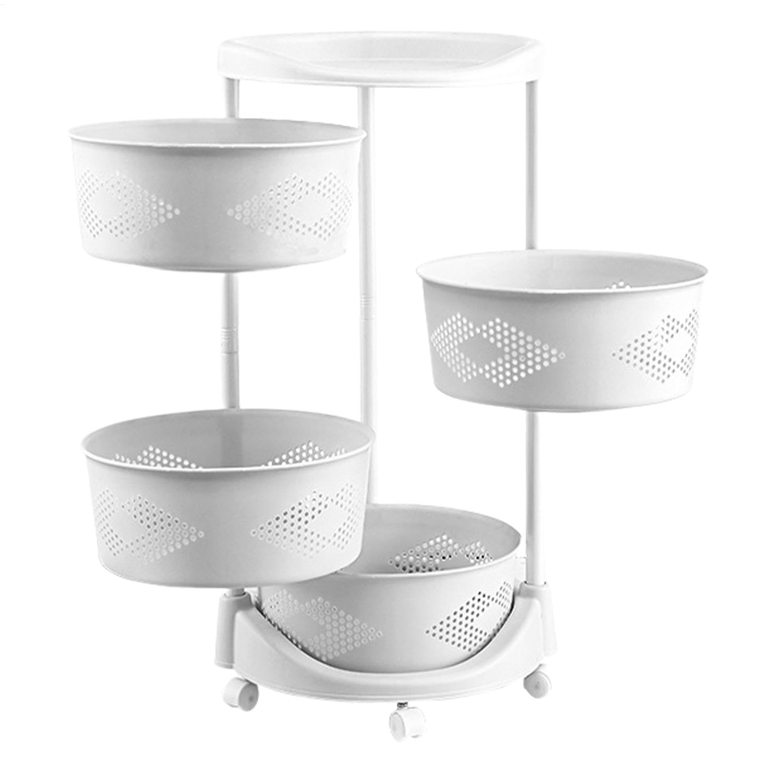 Estantes de Almacenamiento de Alimentos, Organizador de estantes | giratorios, carrito de almacenamiento rodante de verduras, organizador de cocina multicapa, práctico carrito de almacenamient