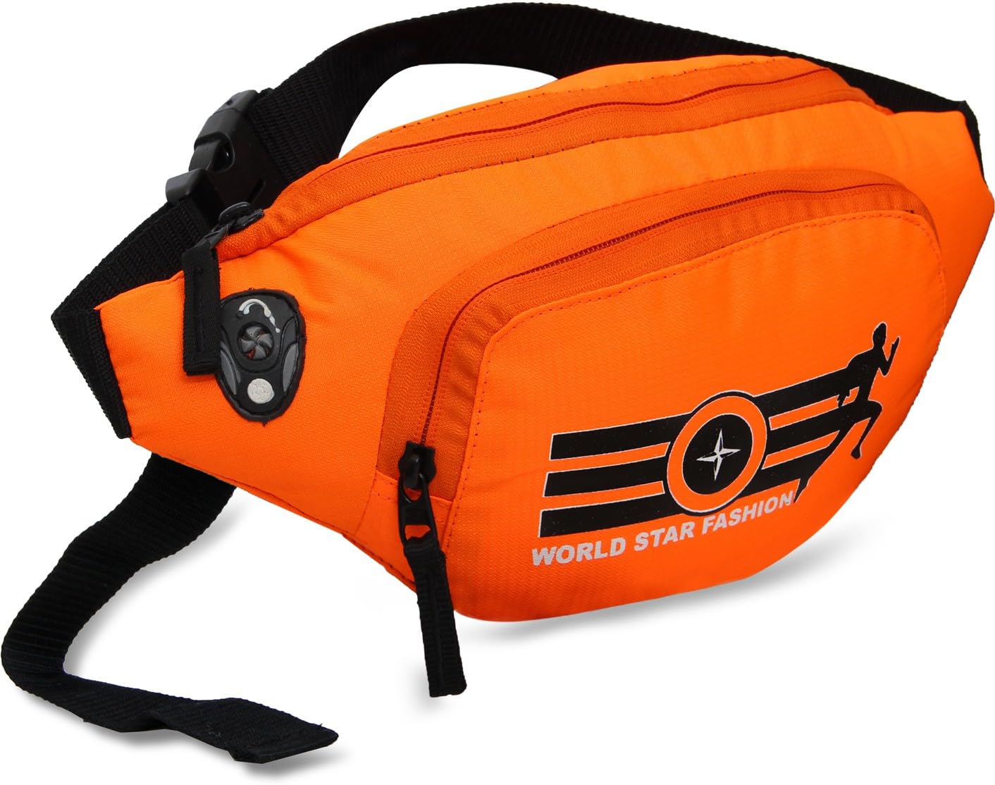 world star Polyester Waist Pack Travel Handy Hiking Zip Pouch Document Money Phone Belt Sport Bag for Men and Women and Adult | Orange | King Royal Orange Waist Bag-picture-25