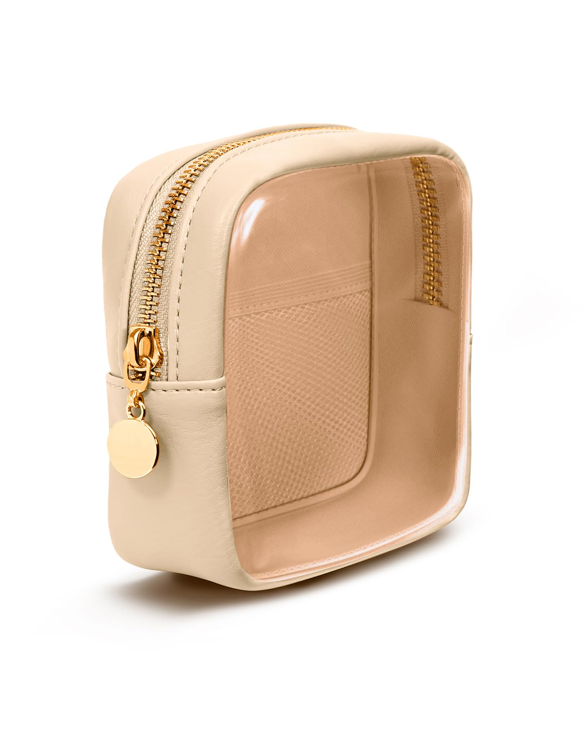 Wandering NatureClear Makeup Bag for Purse Mini Make up Cute Cosmetic Bag  Pouch for Women with Slip-in Pockets Travel Toiletry Essentials Eco Vegan