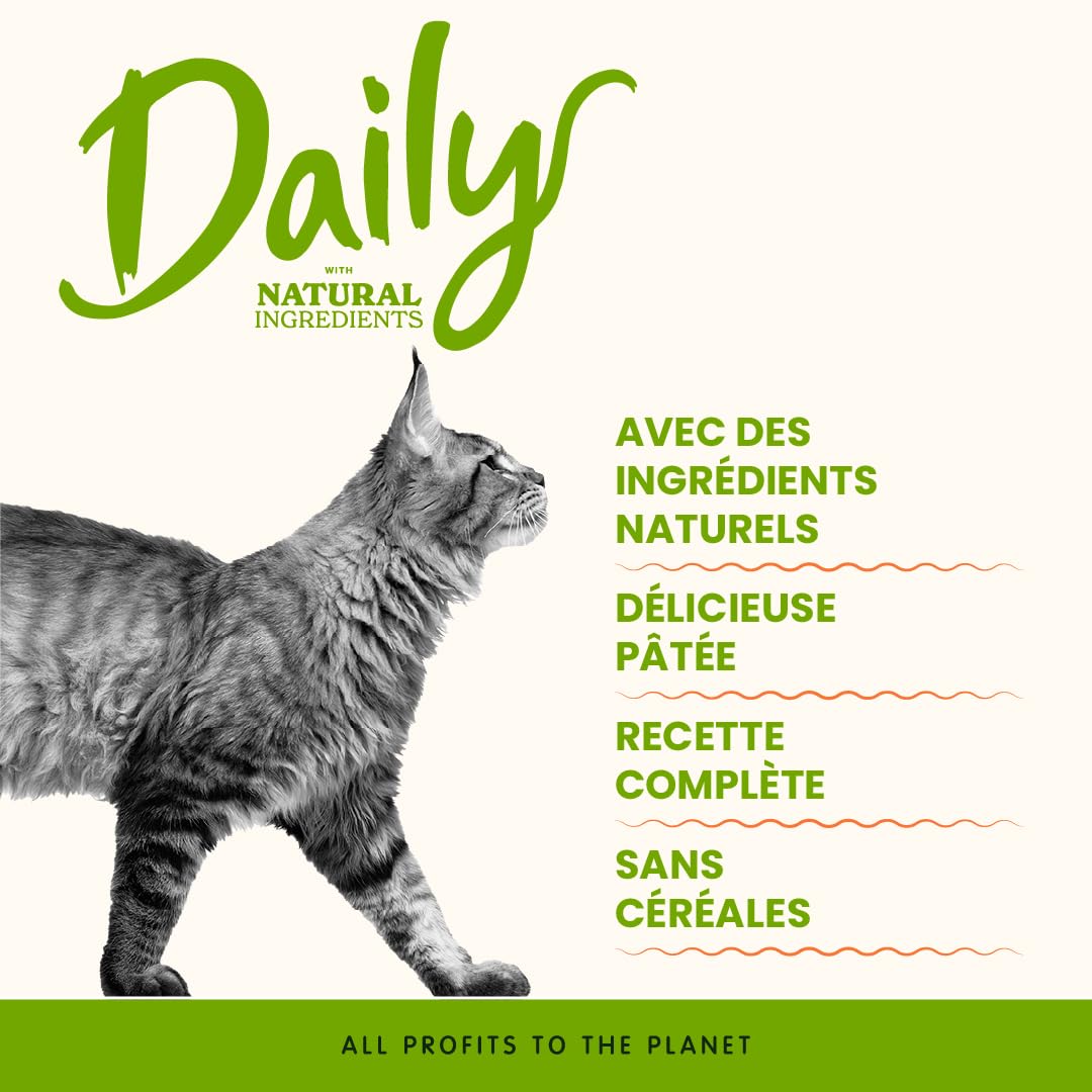 Almo Nature Daily avec Boeuf. Nourriture Humide pour Chat Adulte - 24 boîtes de 400g