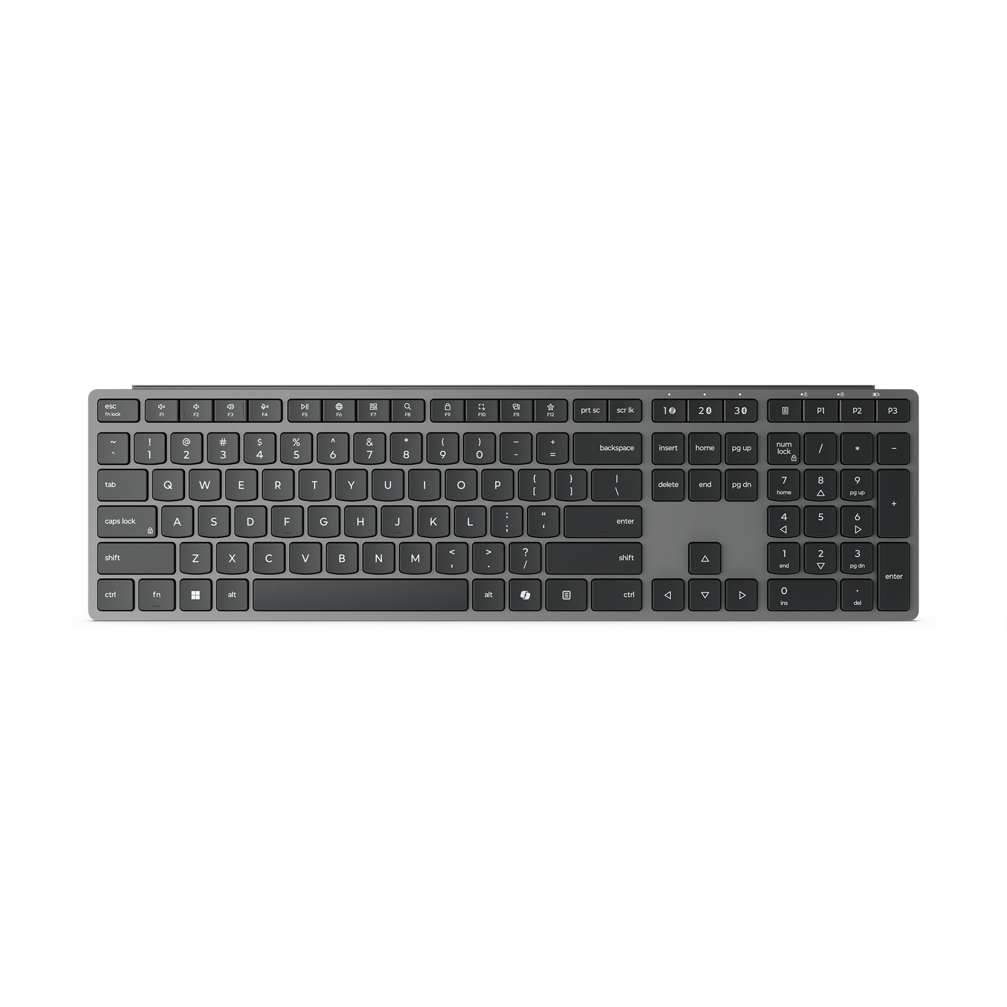 Lenovo 700 Teclado Inalámbrico Multidispositivo Modern (Bluetooth, 2.4 GHz, Conexión hasta 3 Dispositivos, Silencioso, Resistente a Salpicaduras, Soporte para Móvil, USB-A) QWERTY Español - Gris