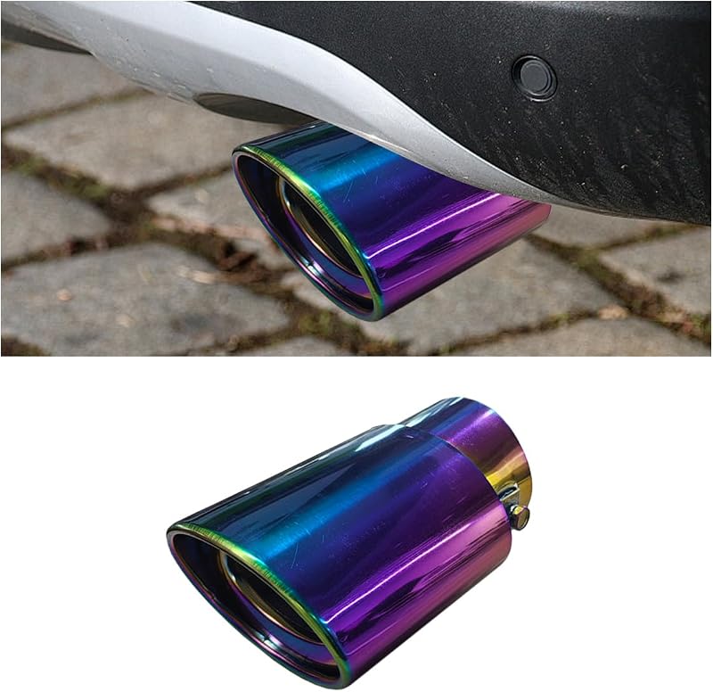 Ponteira de escapamento esportiva smilfuy em aço inoxidável, entrada 6,35 cm e saída 8,38 cm – 1 unidade