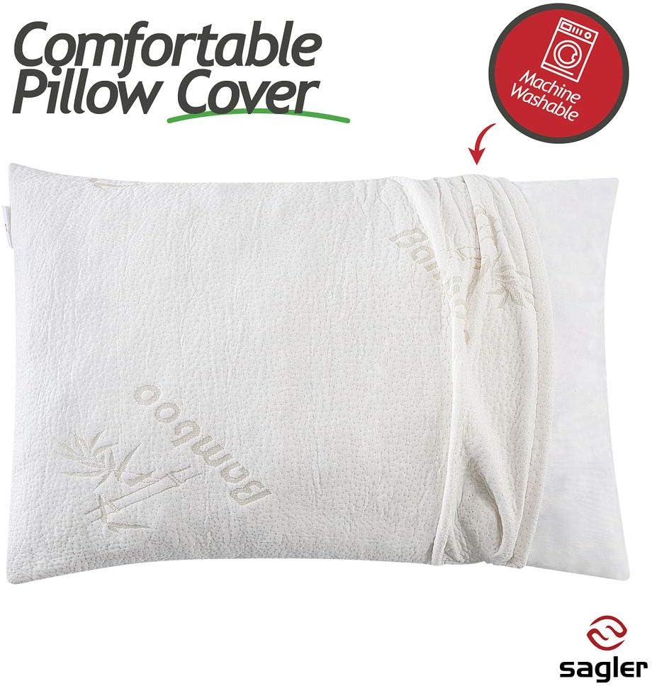 Memory Foam Pillow - Bamboo Memory Foam Pillow - Adjustable for Your Body to Thick Thin - Made of Shredded Memory Foam Pillow - Cooling Memory Foam Pillow for Side Back Sleepers, Neck, Hypoallergenic