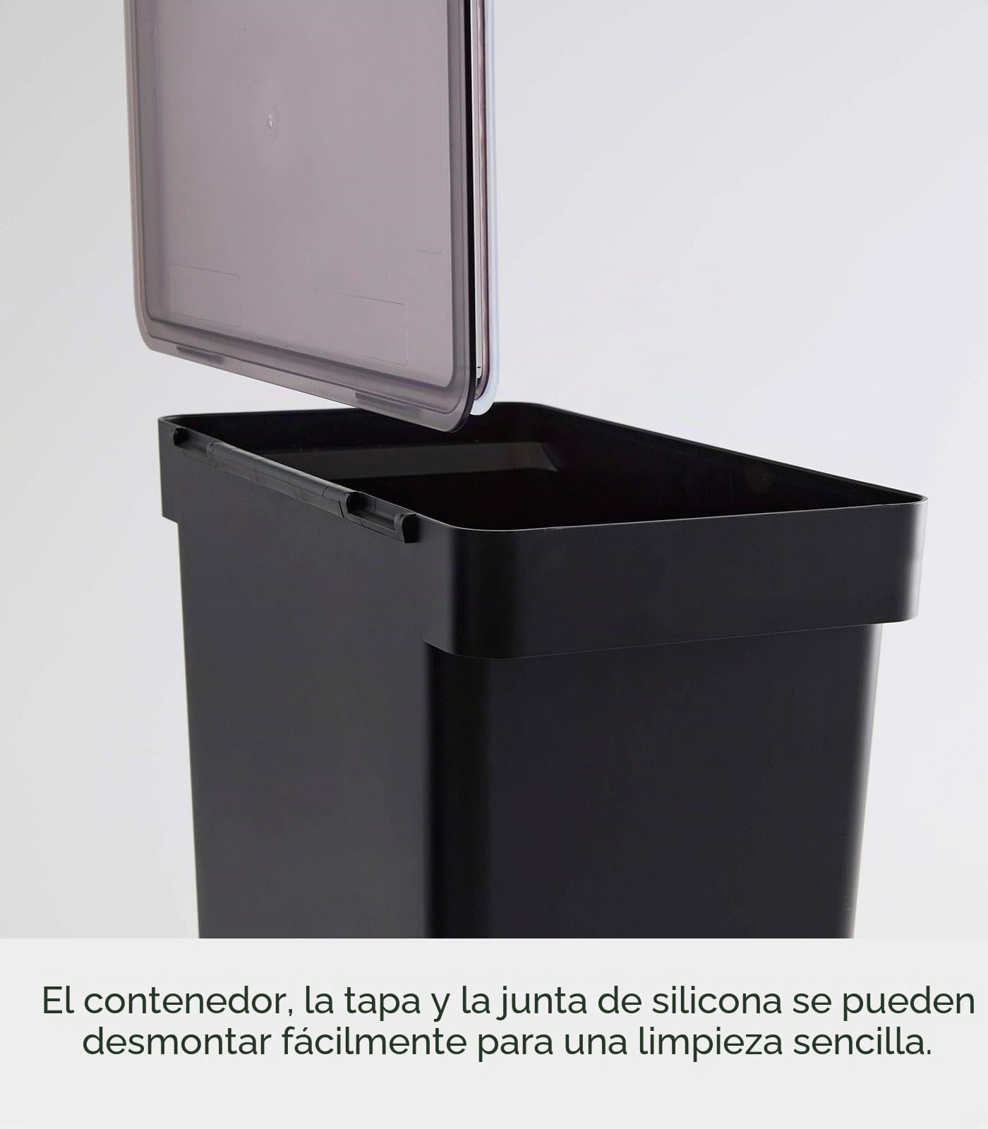 YAMAZAKI Contenedor hermético para almacenamiento de alimentos (polipropileno de 25 libras, extragrande, mascotas, color negro)