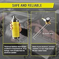 Vista 6 de Kit de Descarga de Aire Acondicionado CMTOOL, Herramienta de Descarga Automotriz y para el Hogar, Botella de Acero Inoxidable Espesado, Juego