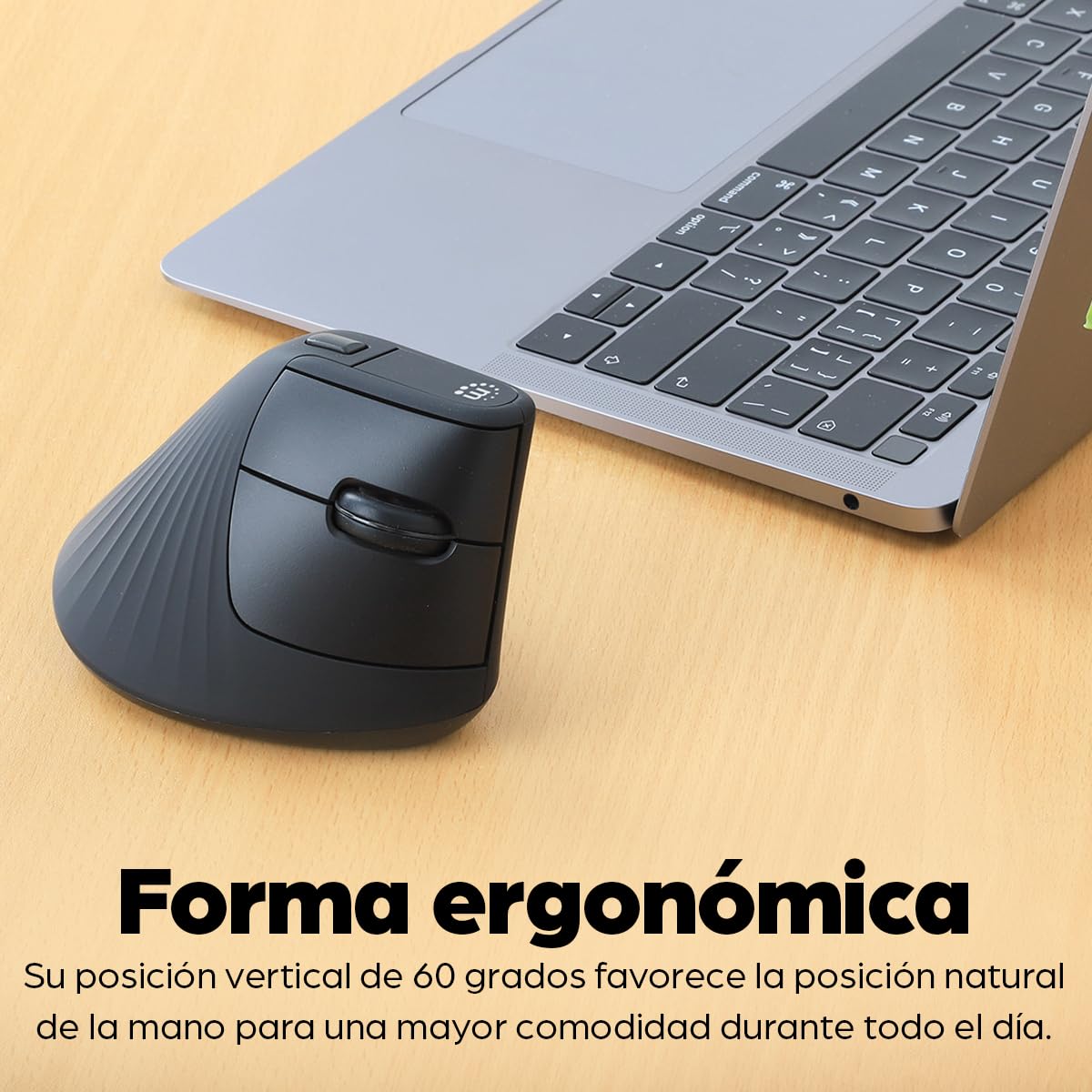 MANHATTAN Ergonomiczna pionowa mysz bezprzewodowa USB-A czarna