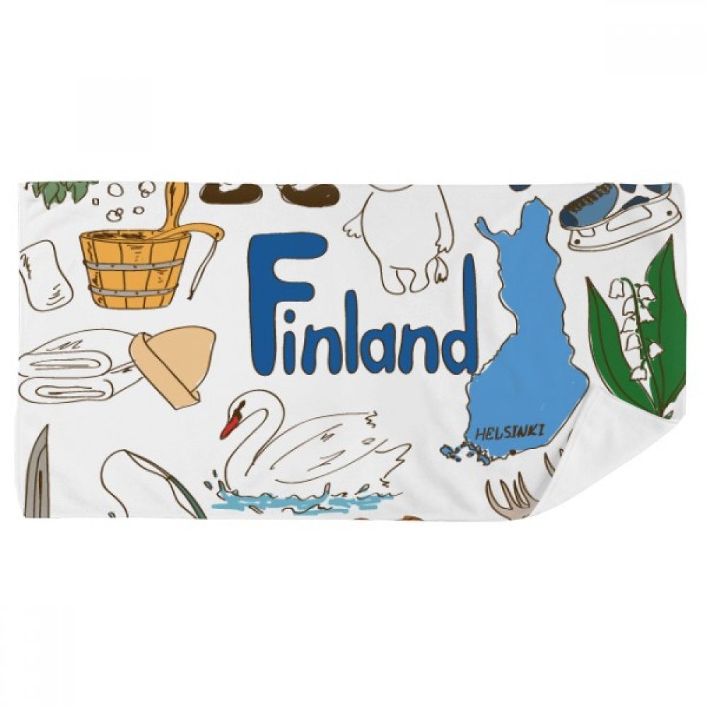Serviette de bain design drapeau Finlande en tissu doux absorbant