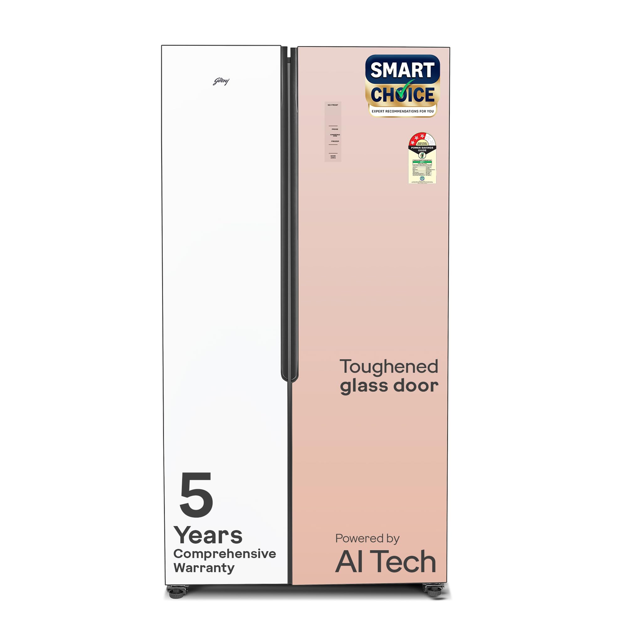 Godrej 600 L 3 Star 5 Years Comprehensive Warranty, Smart convertible Zones with Digital Touch Panel, Frost Free Inverter Refrigerator (2025 Model, RS EONVELVET 646C RIT OP RS, Opera Rose)