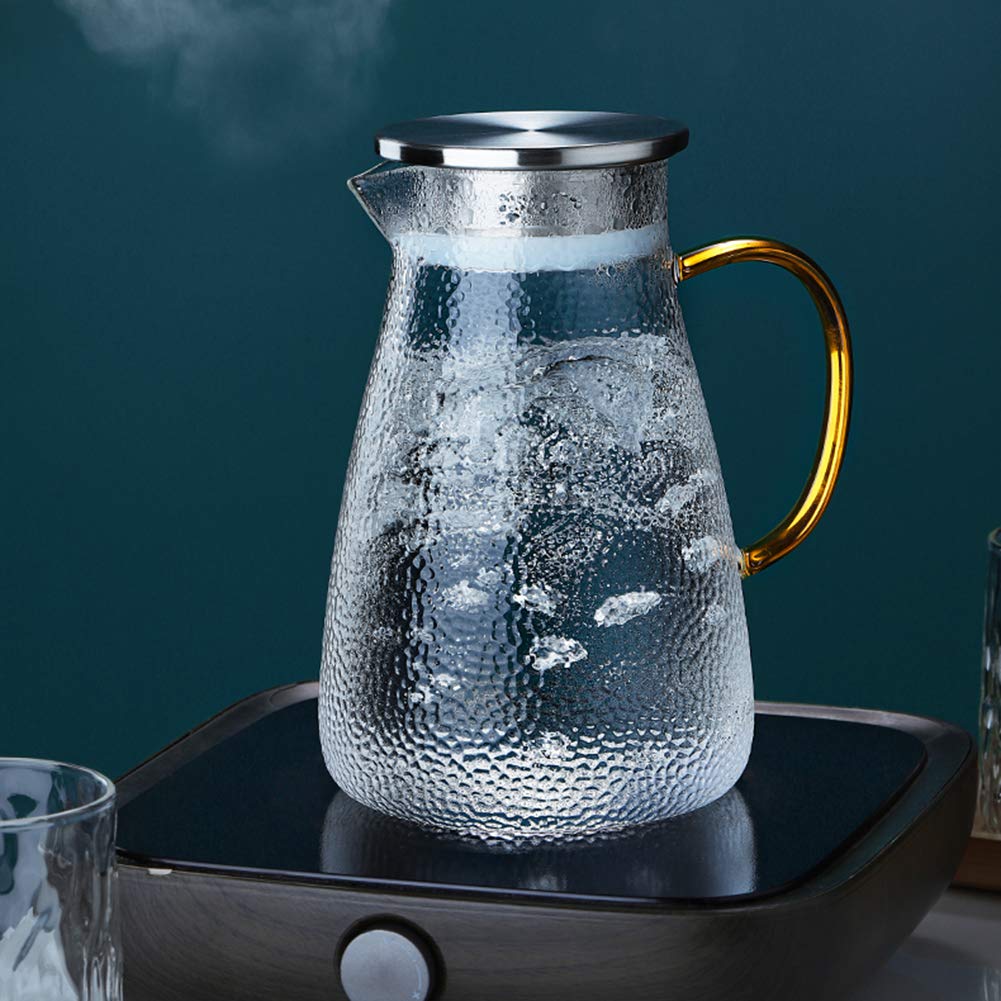 Set Di 6 Brocche In Vetro Da 1 Litro Con Coperchio - Caraffe Trasparenti Per Acqua, Succhi, Latte E Tè Freddo - Ideali Per Bar E Feste - 2