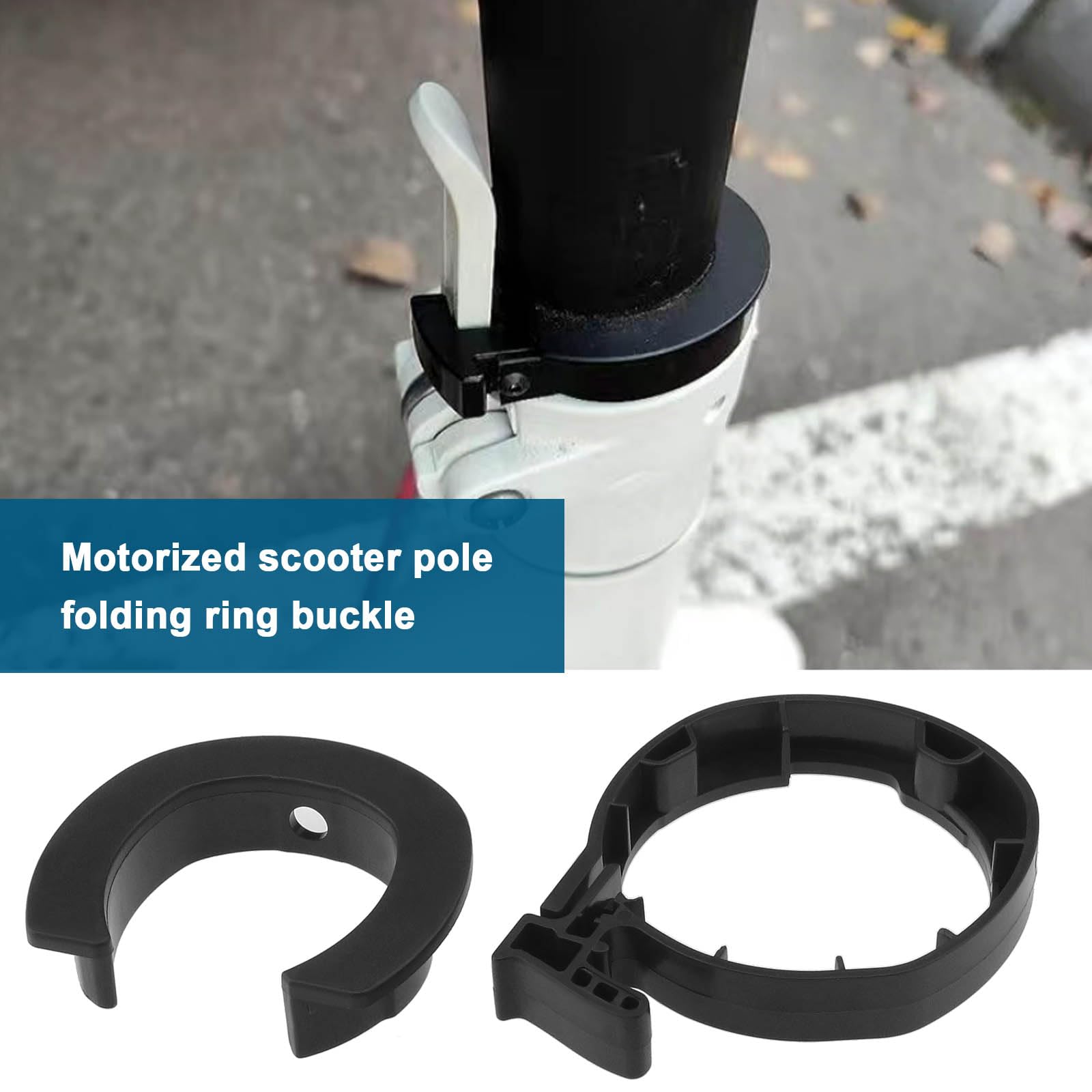 Create idea 2PCS Scooter Folding Locking Ring Compatible with Ninebot Max G30 Electric Scooter Front Tube Stem Guard Ring Replacement Parts ABS Black