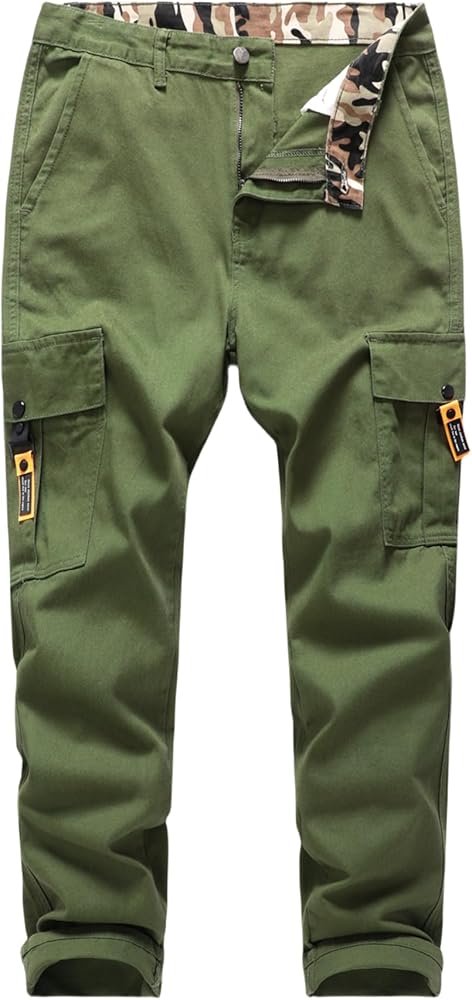 MZNBURAM Men's Straight Non-Stretch Cotton Fashion Causal 6 Pocket