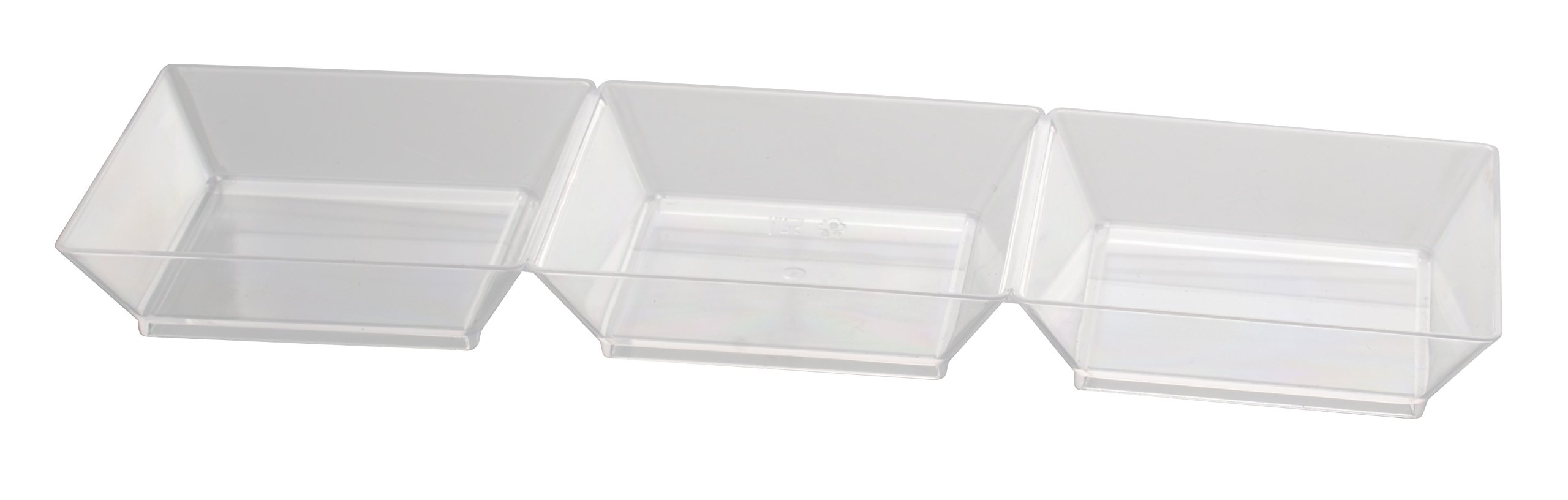 Tiny Temptations Sectional Appetizer Tray, 7.5 x 2.5" /.8" Height, Clear, 10/20/200 Case