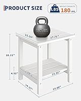 Vista 9 de GarveeLife Juego de 4 sillas plegables Adirondack con 2 mesas auxiliares, sillas de plástico HDPE para exteriores con textura de madera, 380 libras