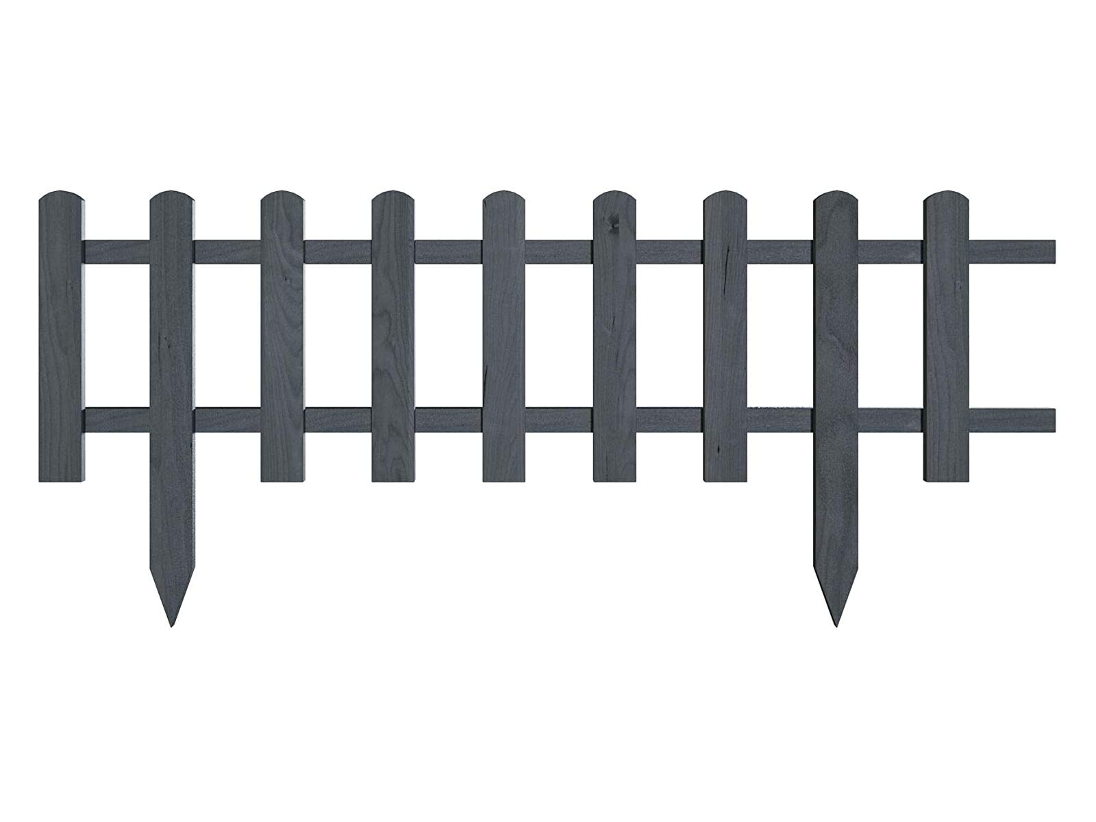 Damian-Wiklina Picket Fence, Waterproof Pine Wood Fence Panel, Traditional Style, Gray