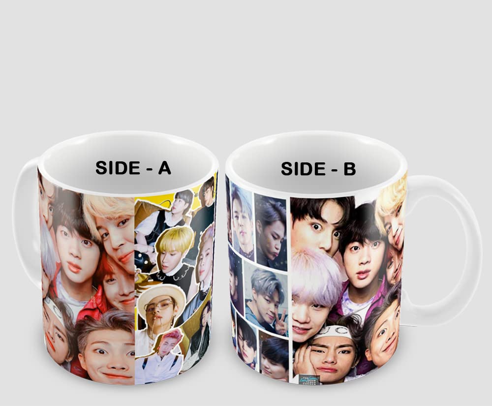 Misaavi Music Sensation Bee Tee SSS Best bitis Chimmy Mug Purp Art Mug Victory Faces Pops Stars SONYEONDAN-RR-Jin Suga J-Hope RM Jimin V Jungkook Singers Ke pop Funny Birthday 11oz Ceramic Gift Mug.