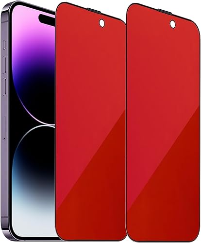 BWEDXEZ Paquete de 2 vidrios templados de privacidad anti-azul para iPhone 14 Pro Max, protector de pantalla antiespía, película antiespía,