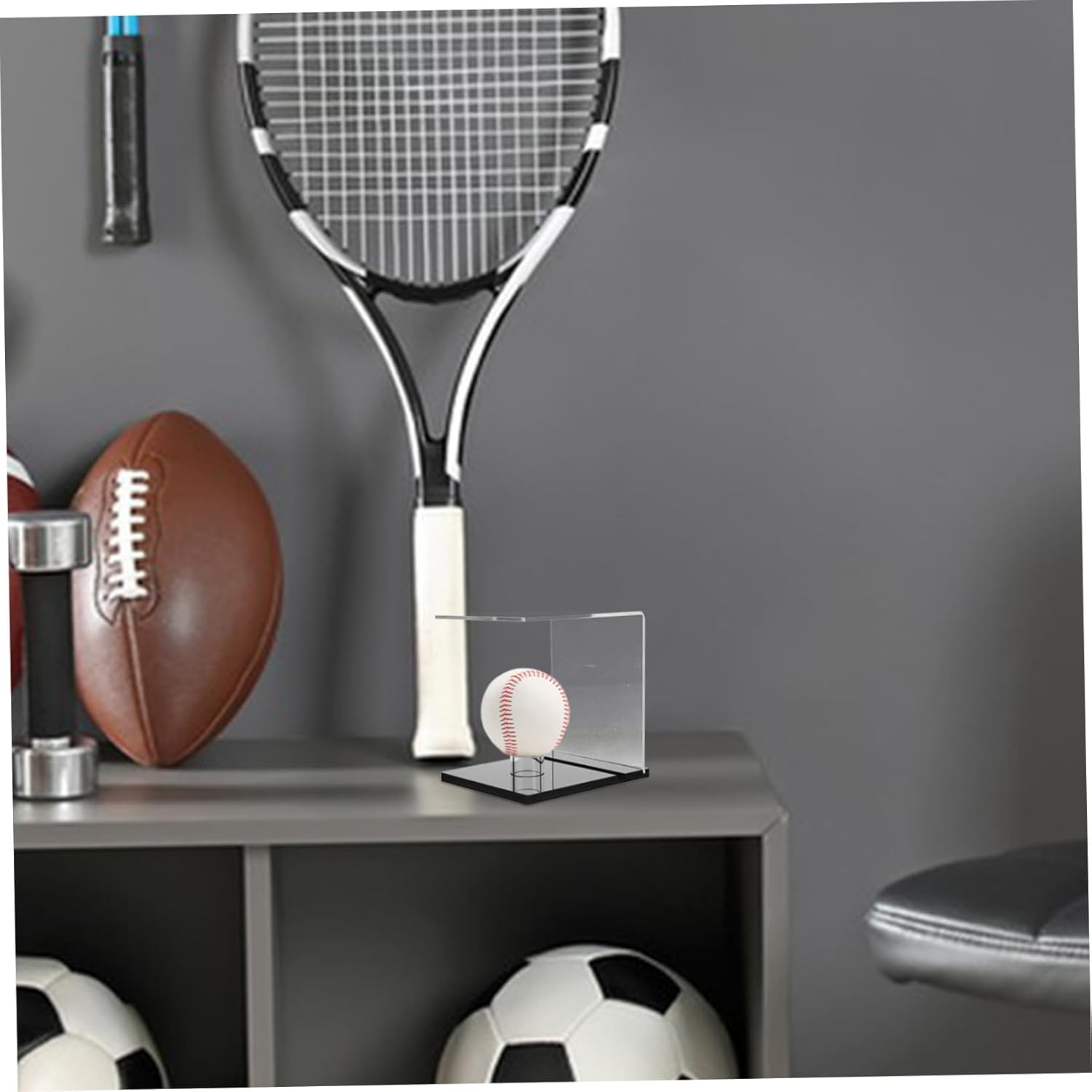 2pcs Acrylic Baseball Display Case Base Elegant Stand for Softball Memorabilia and Stable Holder for Home and Office Collectibles