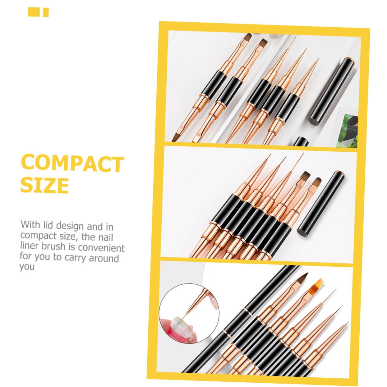 Healeved 15piezas Pinceles Para Arte De Uñas De Lápices De Línea Doble Cabeza Herramientas Para Decoración De Uñas Compactos y Reutilizables Diseño Sin Gastos Elevados