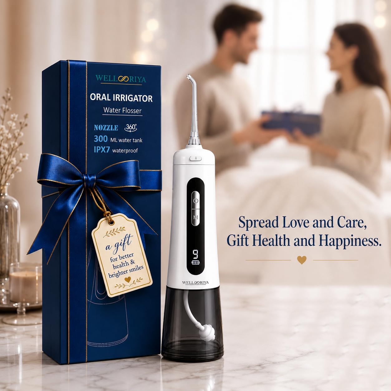 Water Flosser - Dispositivo de hilo dental inalámbrico recargable (blanco)