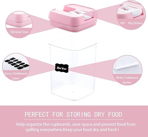 Miniatura 3 de U-QE Contenedores herméticos para almacenamiento de alimentos, 8 recipientes herméticos de plástico transparente sin BPA con tapas de fácil bloqueo