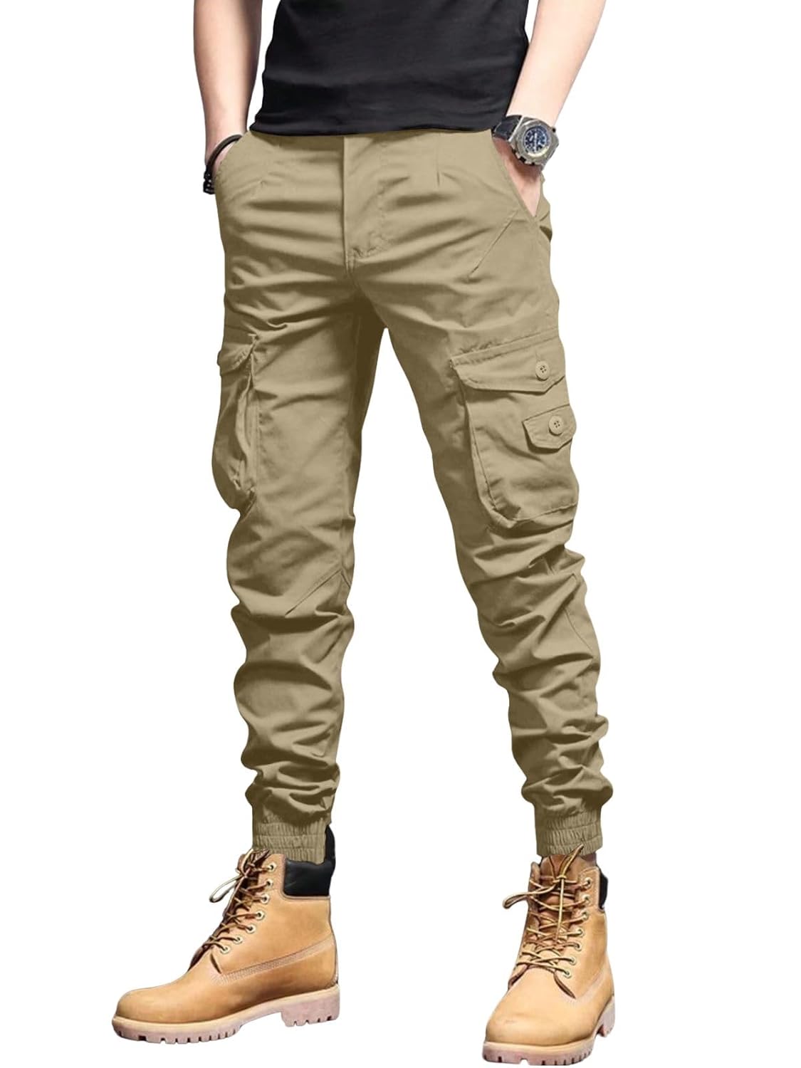 Leriya Fashion Men's Cargo Pants with Pockets | Cotton Joggers for Man | 6 Pocket Jeans Pant | Casua - Authentic Leriya Clothing | UrbanThreads