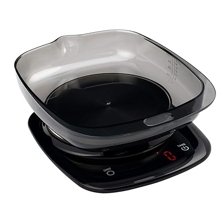 Gray Maple Digital LED Kitchen Weighing Scale with Measuring Bowl (SKS 1749, Black)