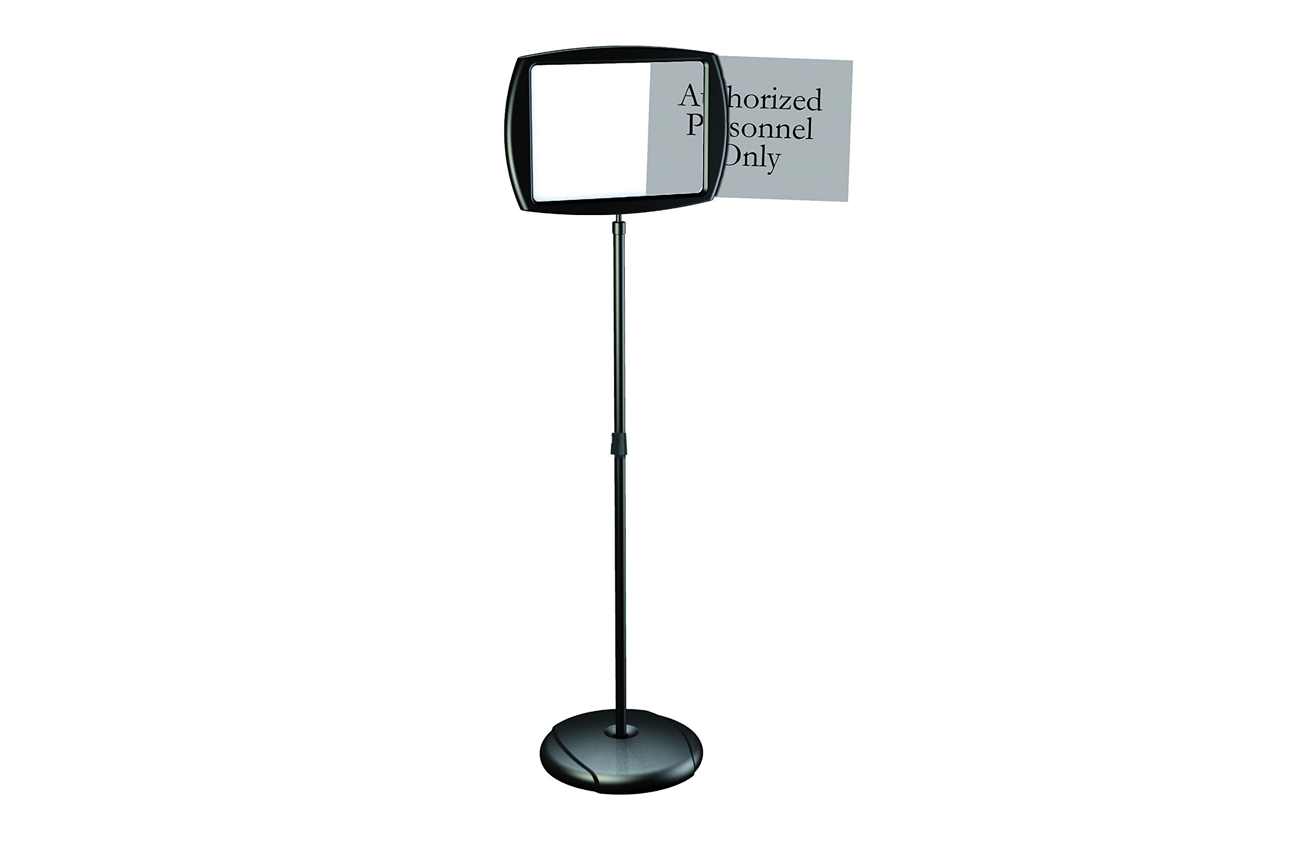 Bi-Office Rectangular with Inserts Floor Sign Drywipe Black