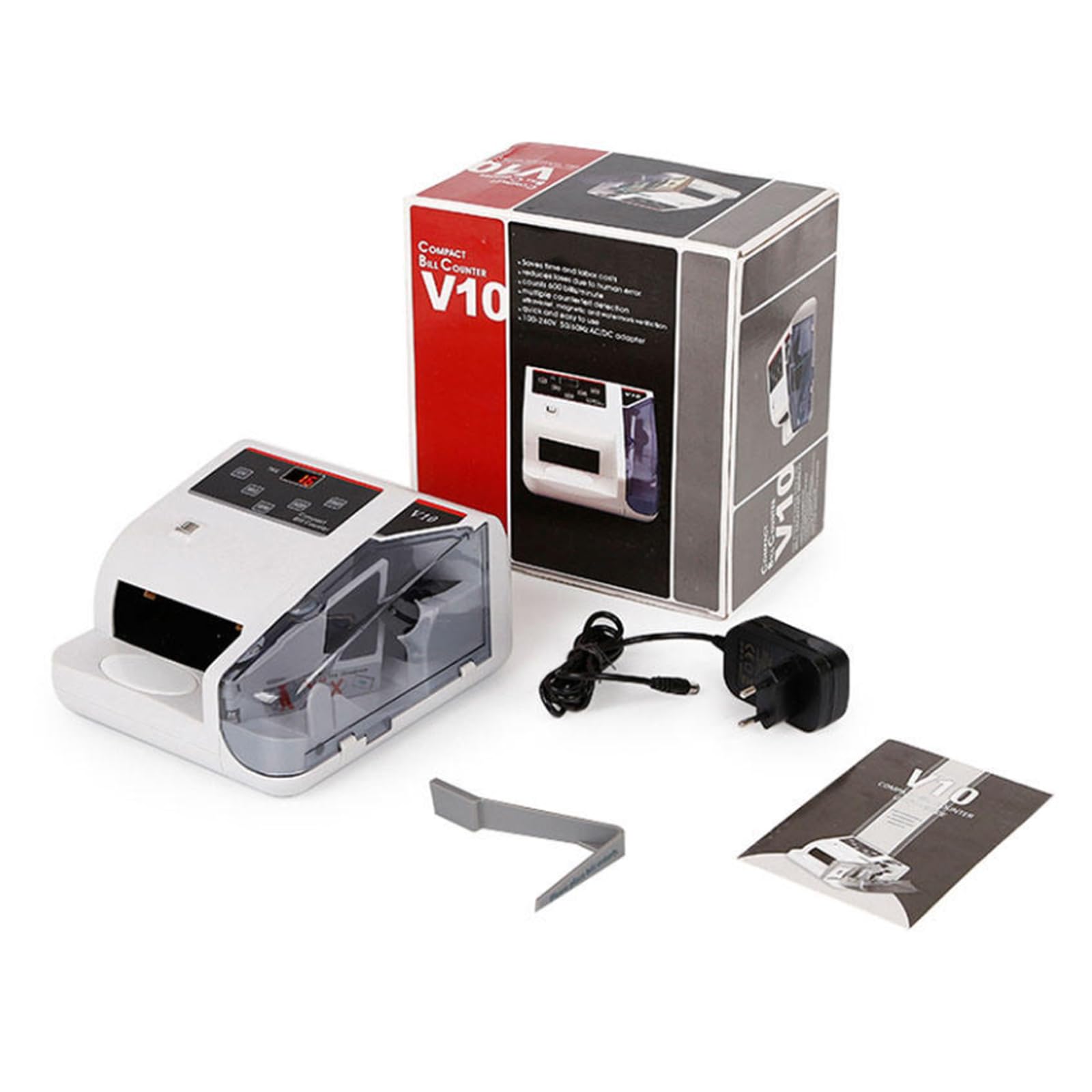 Mini contador de dinero portátil para detección de divisas, antifalsificación UV/MG/WM, pantalla LED, conteo de facturas para todas las monedas extranjeras