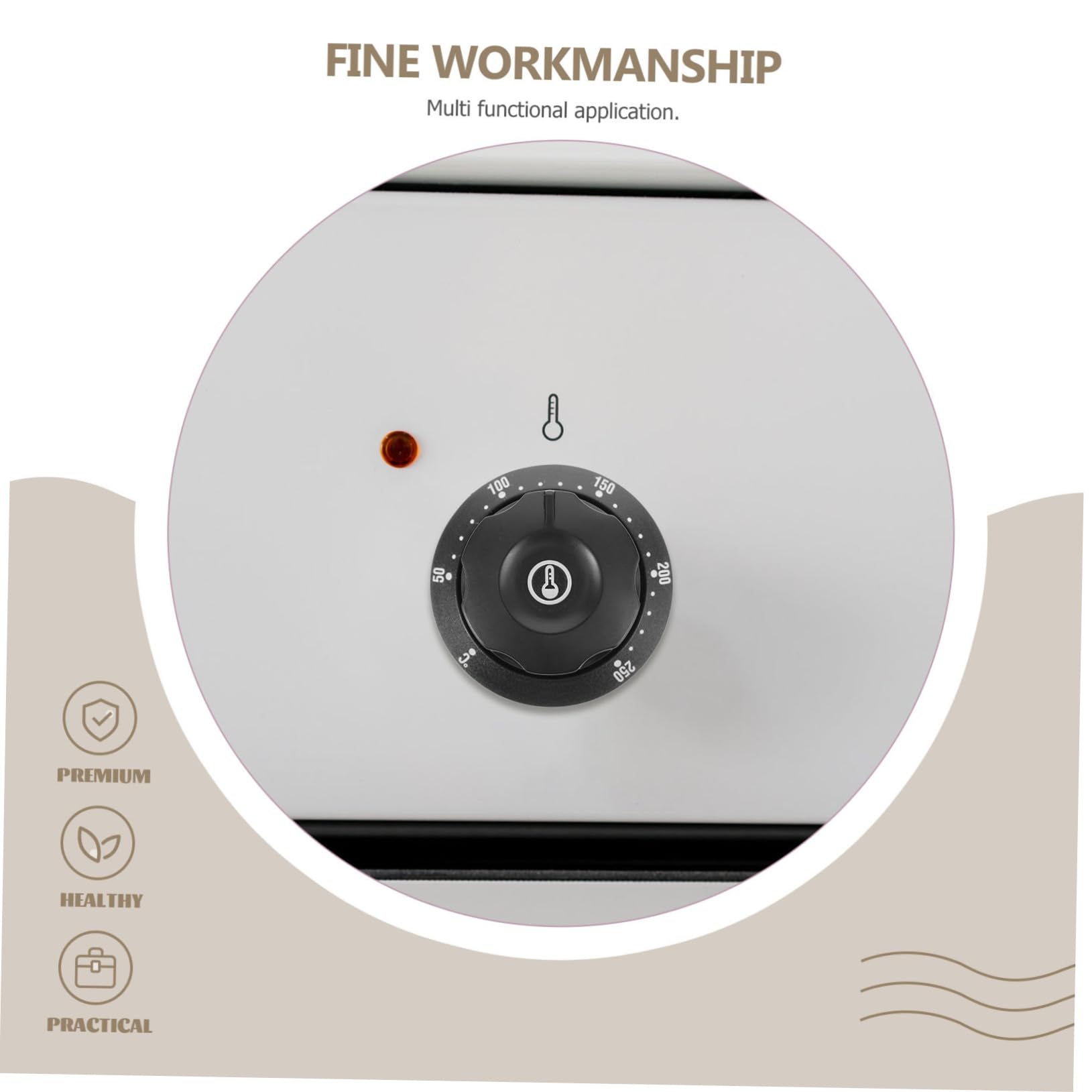 Perilla Termostato Horno Negra Plástico, Dial 50-250℃ Freidoras | Repuesto para Hornos Eléctricos, Escala 50-250℃, Cocción Precisa y Seguridad Control de Temperatura