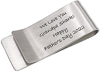 Vista 2 de Engraved Money Clip for Men Personalized .925 Sterling Silver Valentine's Day Present for Husband Anniversary Boyfriend Custom Slim Minimalist Front