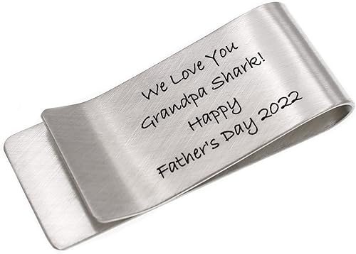 Miniatura 2 de Engraved Money Clip for Men Personalized .925 Sterling Silver Valentine's Day Present for Husband Anniversary Boyfriend Custom Slim Minimalist Front