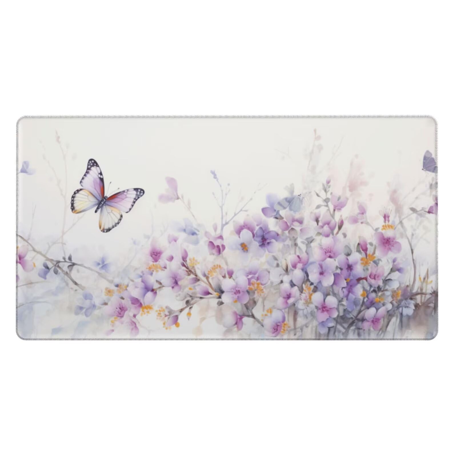 Alfombrilla de Ratón Gaming Grande XXL 1400x600x4mm con Bordes Cosidos, Tela de Micro Tejido, Base de Goma Antideslizante y Mouse Pad, para Teclado Escritorio, PC, Oficina Pensamientos Morados Y6470