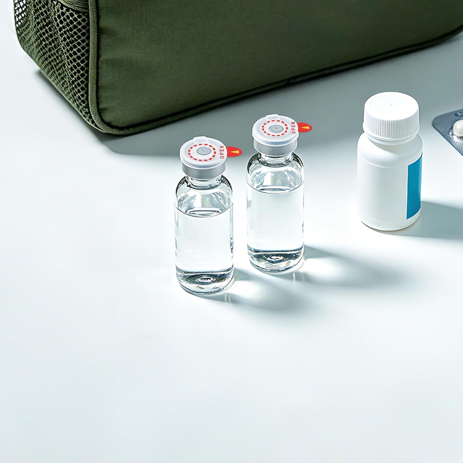100pcs 3ml Vial Seal Stickers, Waterproof Transparent Glass Vial Cap Cover Stickers Leak-Proof Self-Adhesive Seal Open Labels Suitable for 3ml Glass Vials