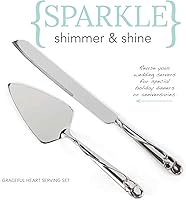 Vista 4 de Hortense B. Hewitt, Juego de servicio de corazón elegante con asas plateadas (27208ST)