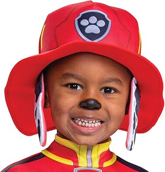Disguise Paw Patrol Marshall Costume Hat and Jumpsuit for Boys, Paw Patrol Movie Character Outfit with Badge, Classic Toddler Size S (2T)