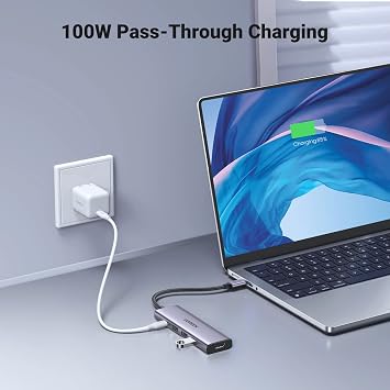 UGREEN Revodok 105 USB C Hub, 5-in-1, HDMI Output, USB Hub, Type-C 100W, PD Rapid Charging, 3 x USB 3.0, 5 Gbps, Ultra Fast Data Transfer, Slim Hub, 4K@30Hz, Compatible with Windows, MacOS, Linux, IOS