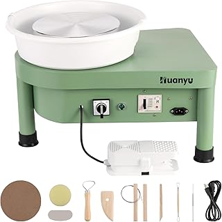 Huanyu Keramik-Maschine mit Fußpedal, 25,4 cm, elektrische Töpfermaschine mit abnehmbarem Becken, für Töpferstudio, Töpferei, Heimwerken, Töpferei, Schule
