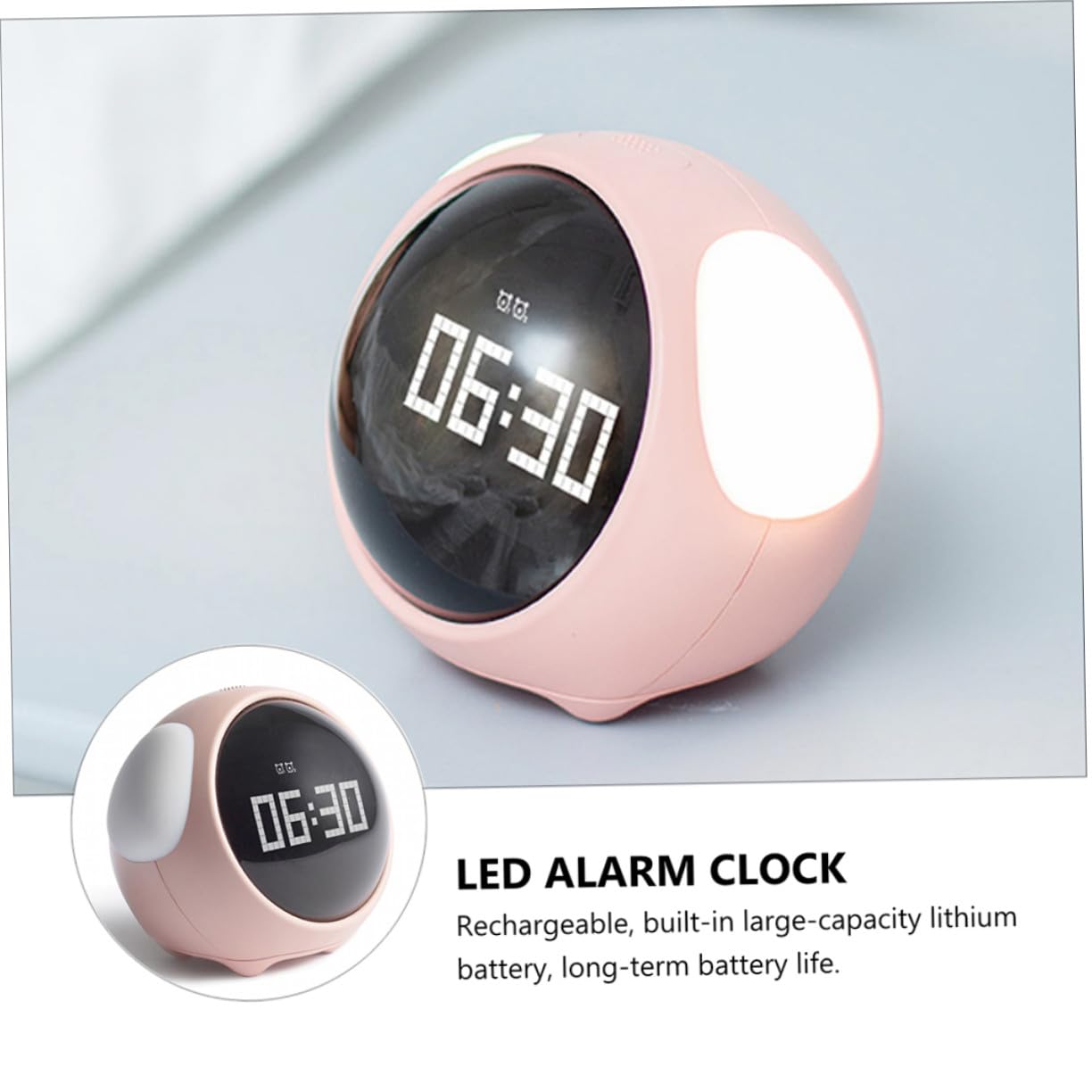 Reloj Despertador Digital Infantil LED con Expresiones Pixeladas Activada por Voz Alarmas Ajustables para Niñas