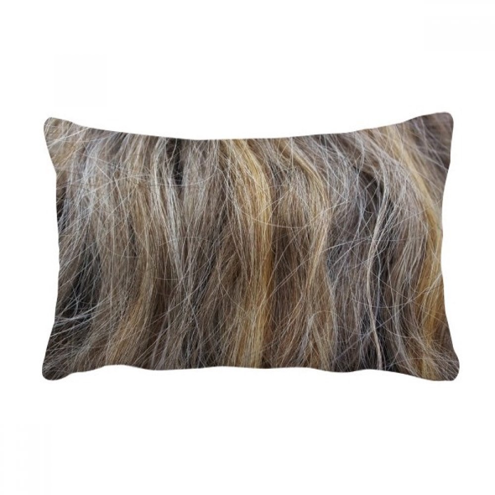 Coussin lombaire cheveux longs bouclés bruns 40x60 cm pour canapé
