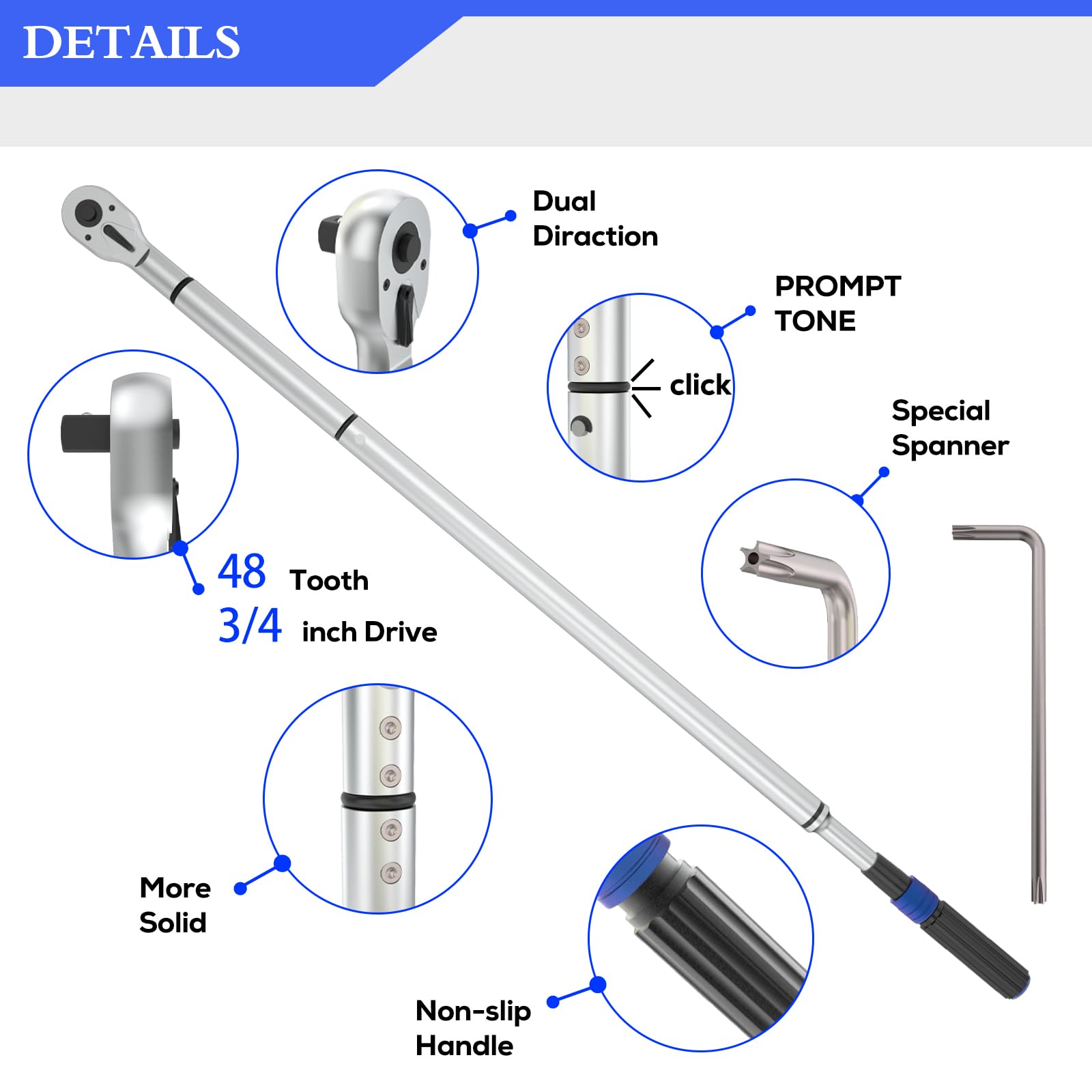 3/4 torque wrench 600 ft lb, 3/4'' 100-600 Ft Lb Torque Wrench, Dual ...