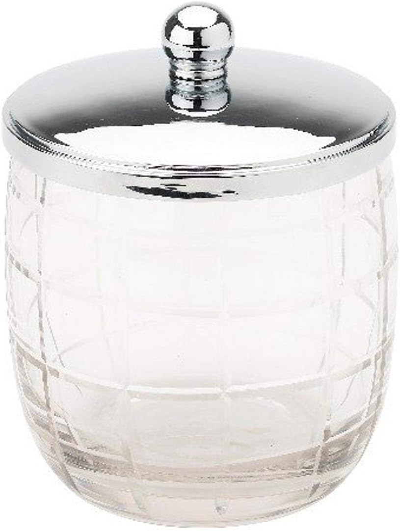 Lisbeth Dahl Glass Cotton Canister with Square Pattern