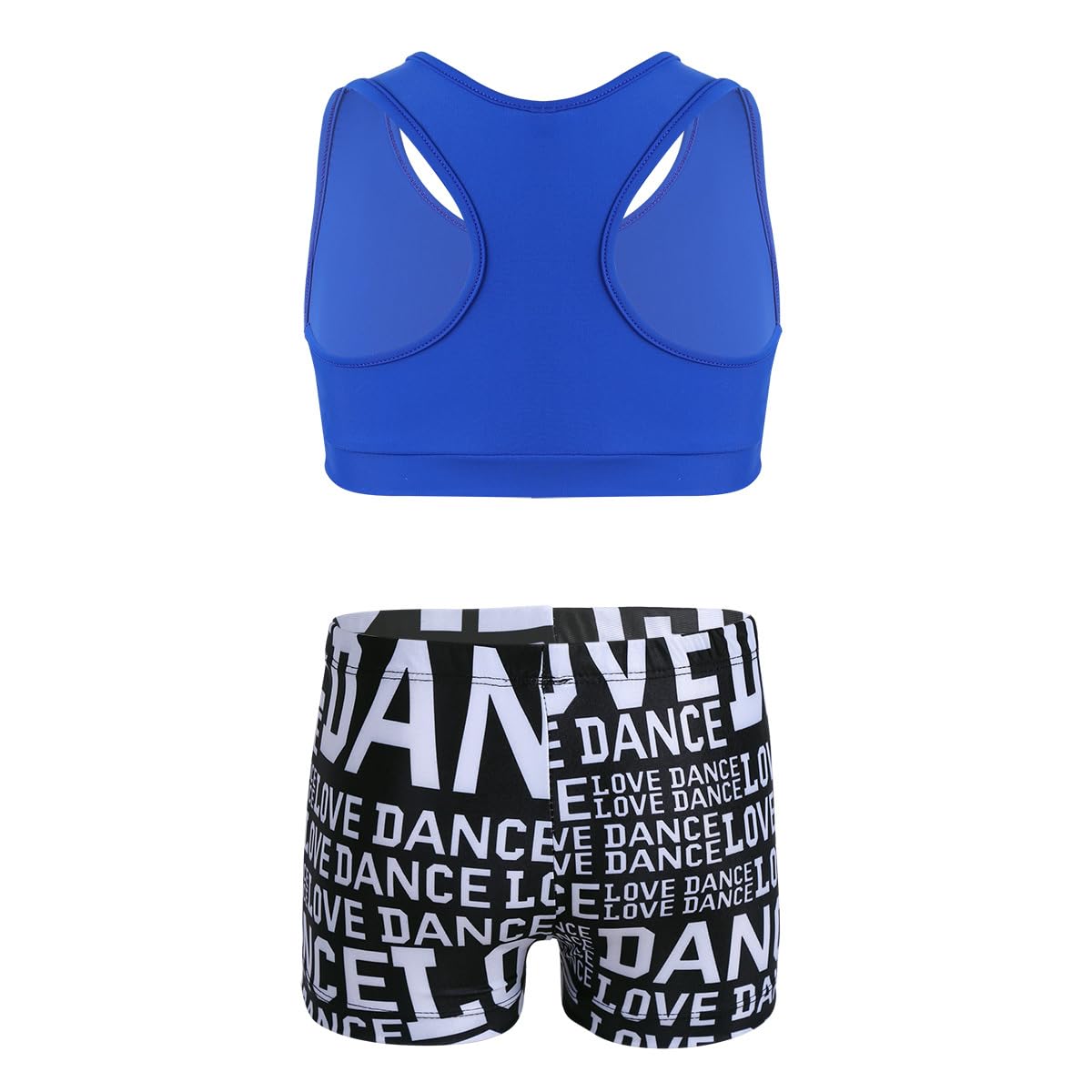 Ensemble Danse Fille Haut Brassière Short Tankini Gymnastique Yoga Fitness 3-12 Ans