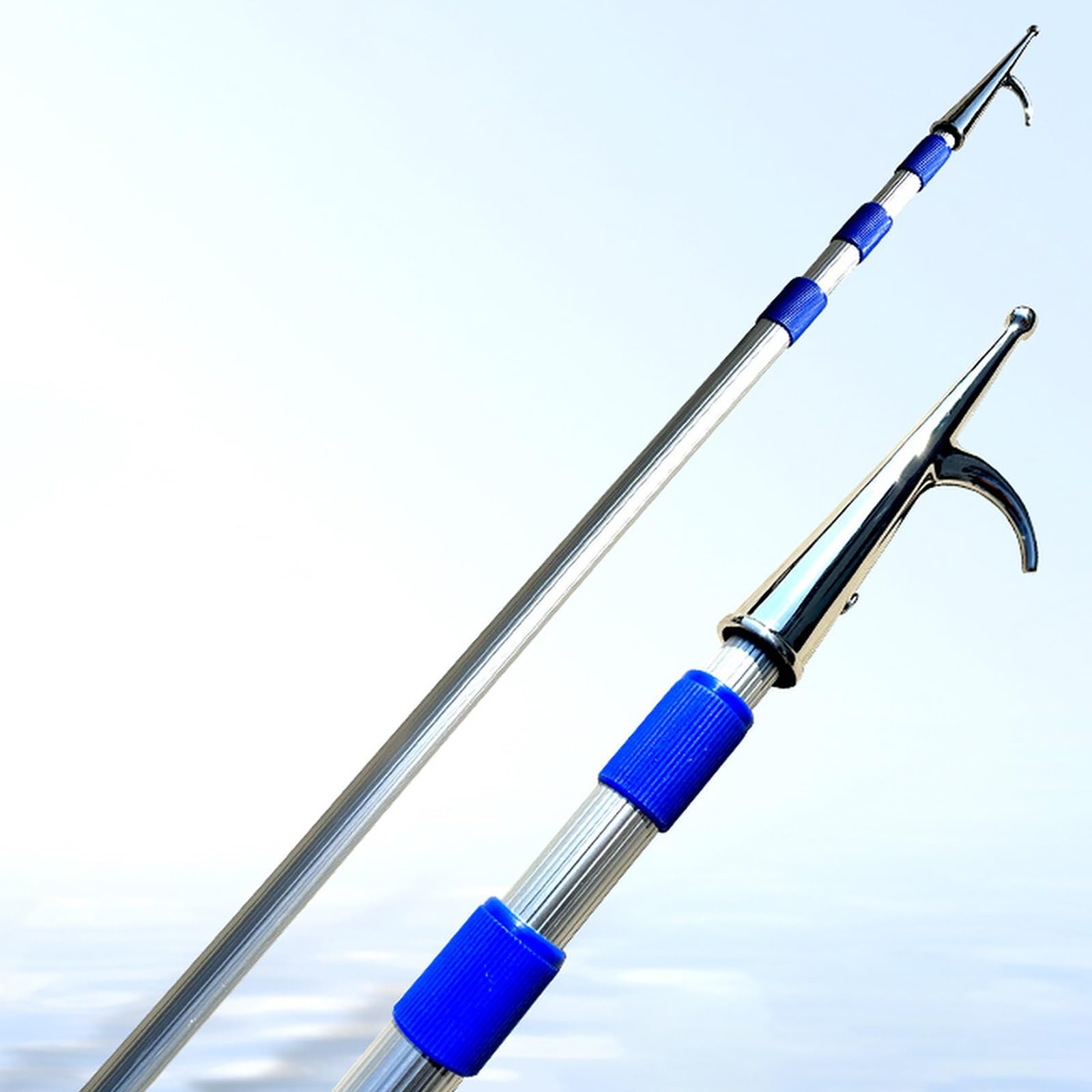MLYAYE Utility Telescoping Pole Boat Hook, Lightweight Aluminum Dock Hooks for Docking, Fishing, Kayaking & Water Rescue, Retractable Marine Rod(20foot/6m)