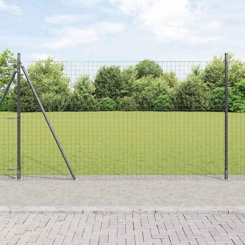 Pali per recinzione, 52 pezzi, grigio, 3,2 x 3,2 x 50 cm | Acciaio verniciato a polvere, resistente alle intemperie, per giardino e terrazza, facile montaggio con martello