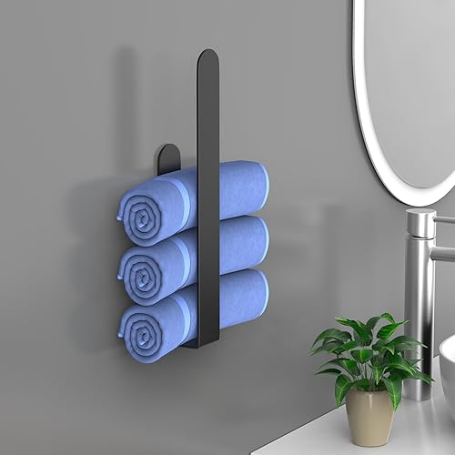 Miniatura 5 de HUFEEOH Toallero de mano, toallero para baño, soporte autoadhesivo para toallas de baño, toallero para armario de cocina