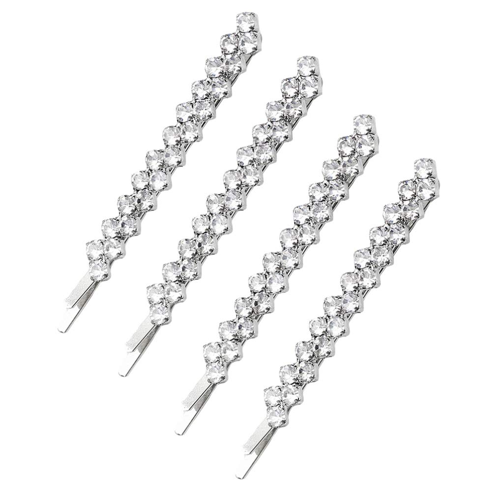 Beaupretty Rhinestone Bobby Pin, hair jewelry bobby pins Crystal Metal Hair Clips Diamond Wedding Bridal Hair Accessories for Women bobby pins decorative rhinestone Ladies (Black)