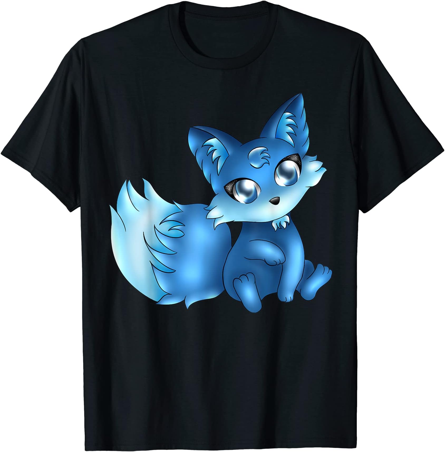 Cute Blue Sit Anime Fox Germany Gift T-Shirt T-Shirt