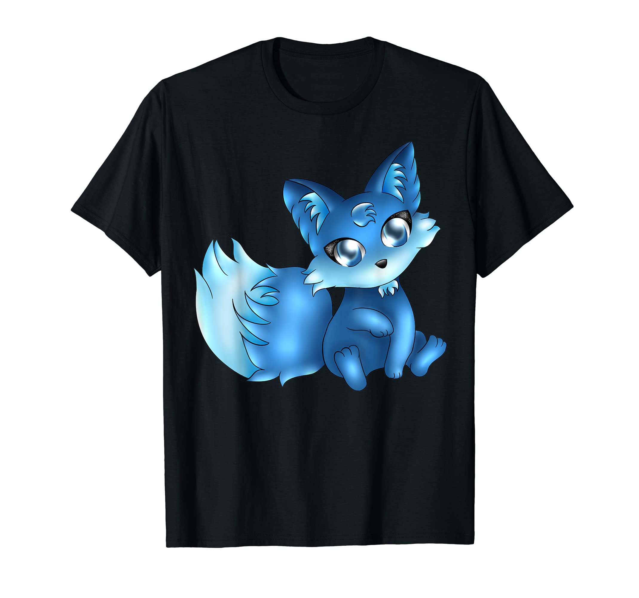Cute Blue Sit Anime Fox Germany Gift T-Shirt T-Shirt